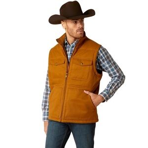 Ariat Men's‎ Grizzly 2.0 Canvas Concealed Carry Chestnut Brown Vest Size XXL